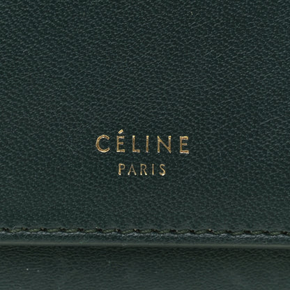 Celine Lambskin Large Flap Wallet Emerald 9 of 14