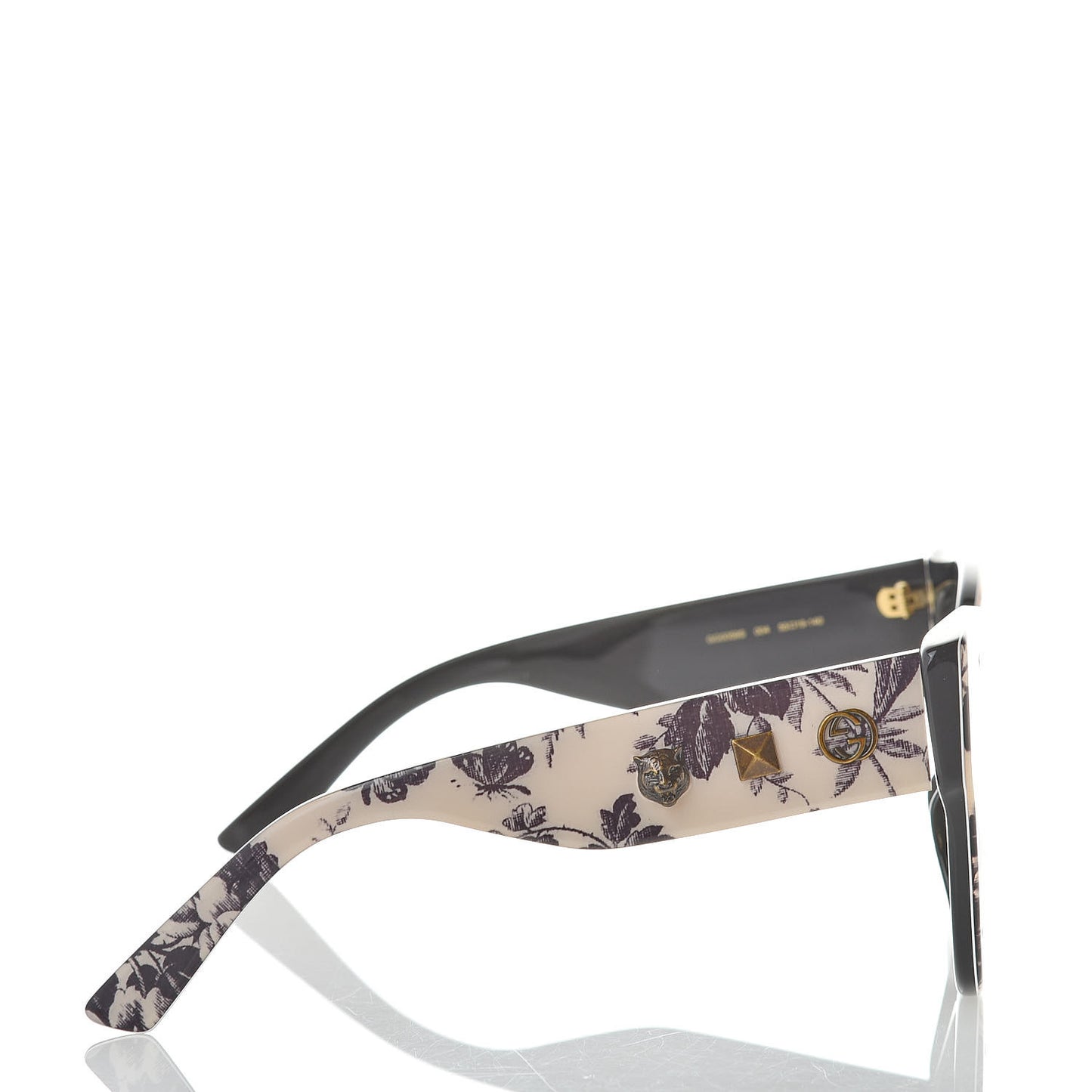 Acetate Herbarium Print Square Frame Sunglasses GG0059S White