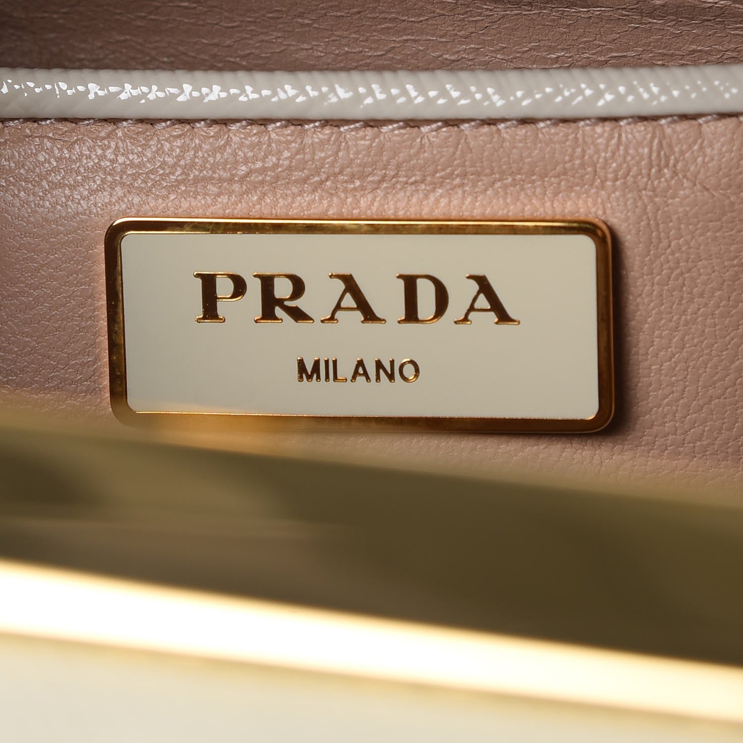 Prada Saffiano Vernice Crystal Pyramid Bag Talco 7 of 13