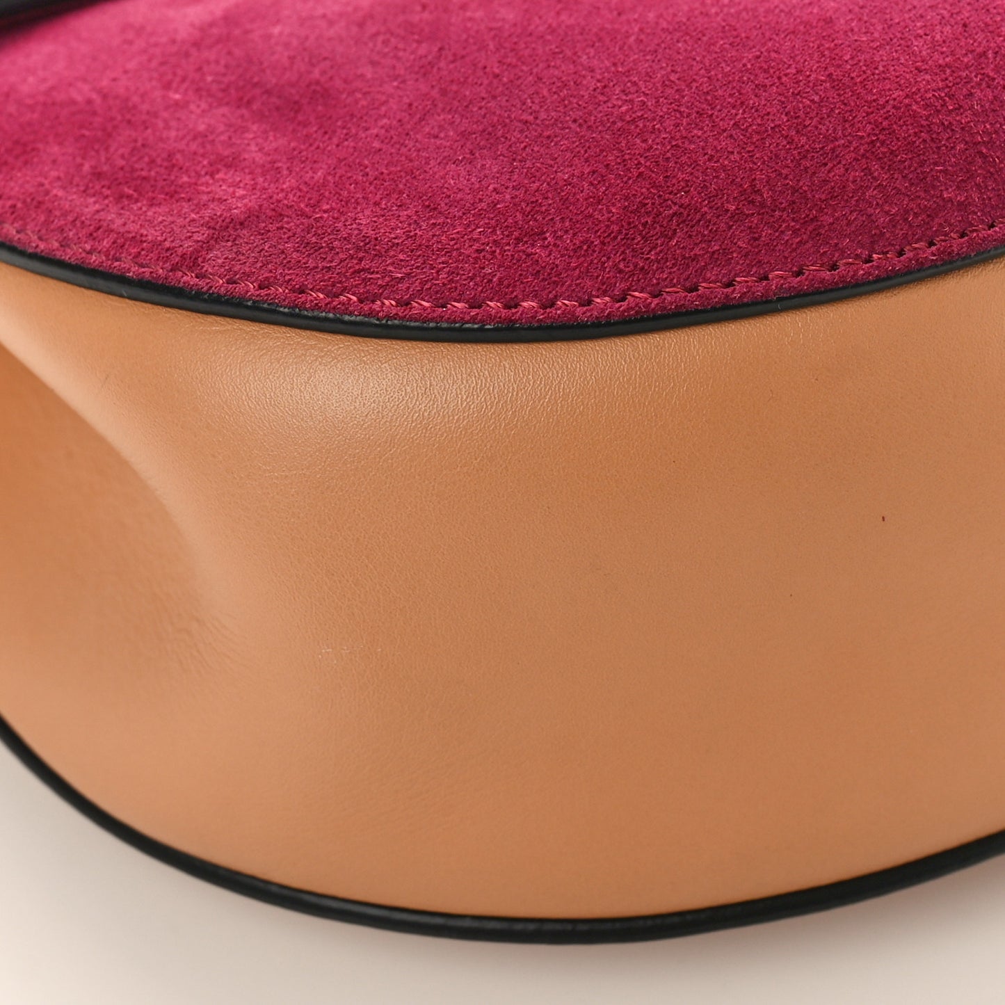 Suede Smooth Calfskin Drew Shoulder Bag Misty Beige