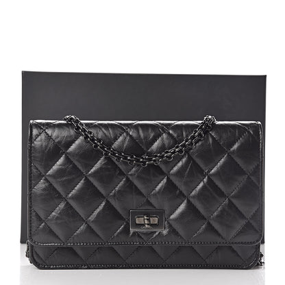 Chanel Aged Calfskin Quilted Reissue Wallet On Chain WOC So Black 12 of 12