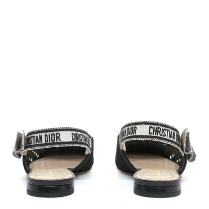 Christian Dior Cotton Lambskin Mesh Cannage Dior & Moi Slingback Ballet Flats 35 Black 5 of 8