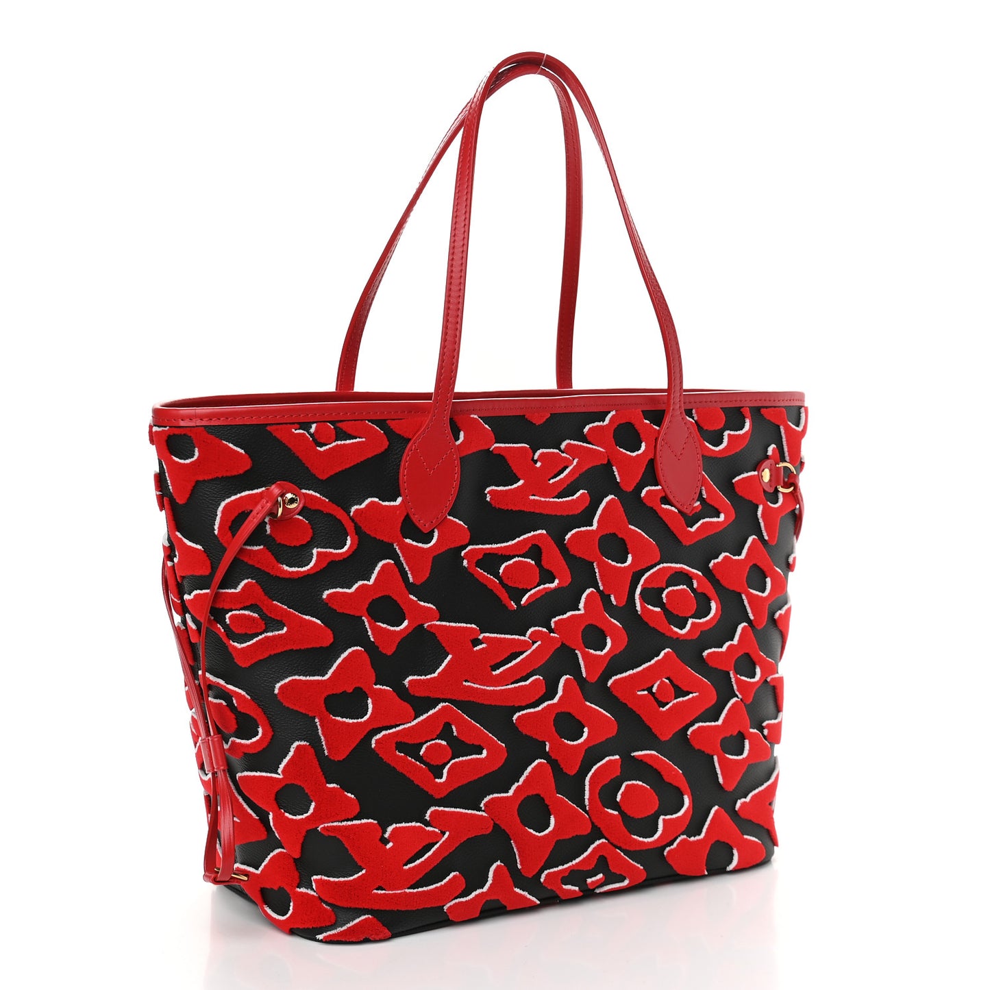 X UF Tufted Monogram Neverfull MM Black Red