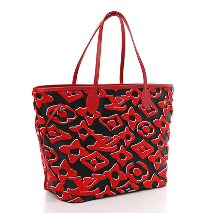 Louis Vuitton X UF Tufted Monogram Neverfull MM Black Red 4 of 10