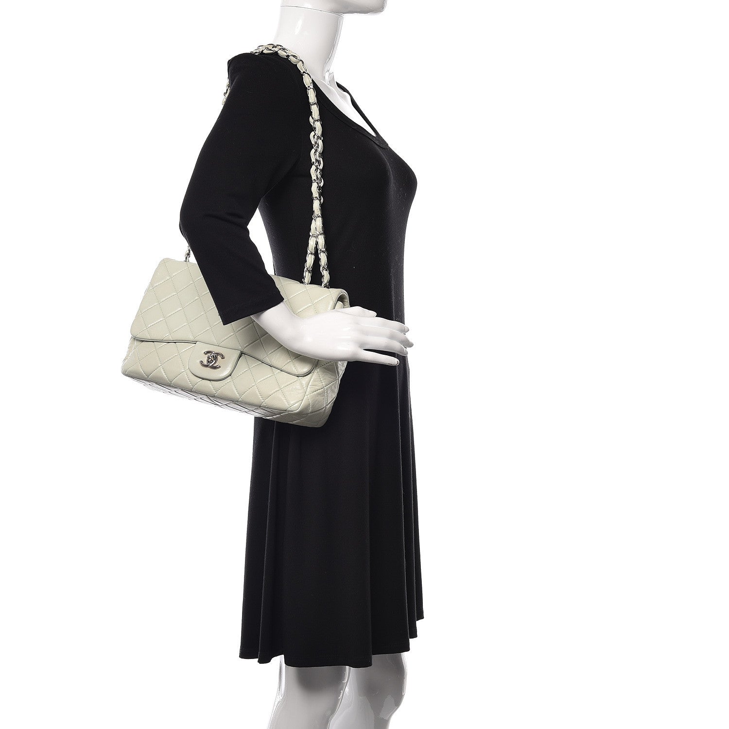 Chanel Lambskin Quilted Jumbo Single Flap Green 2 of 11