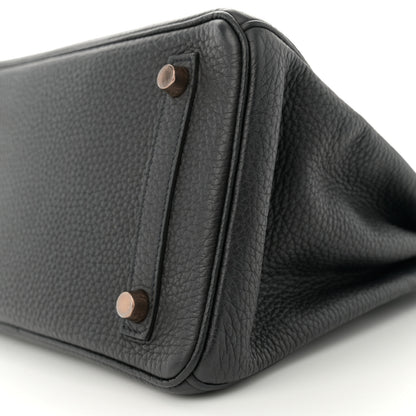 Hermes Taurillon Clemence Birkin 25 Etain Black 10 of 13