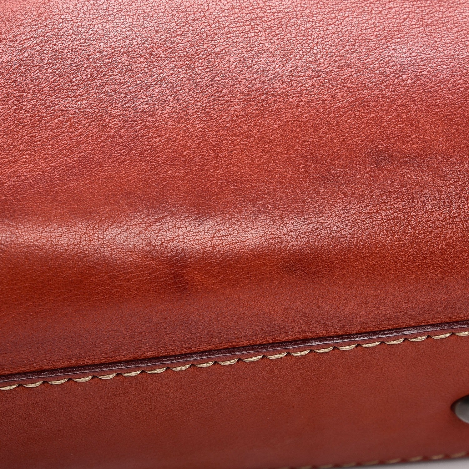 Fendi Vitello Saddle Cuoio Romano Selleria Medium Peekaboo Iconic Satchel Sienna Melon Moro 15 of 16