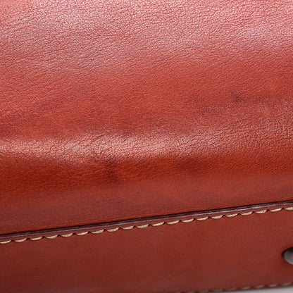 Fendi Vitello Saddle Cuoio Romano Selleria Medium Peekaboo Iconic Satchel Sienna Melon Moro 15 of 16