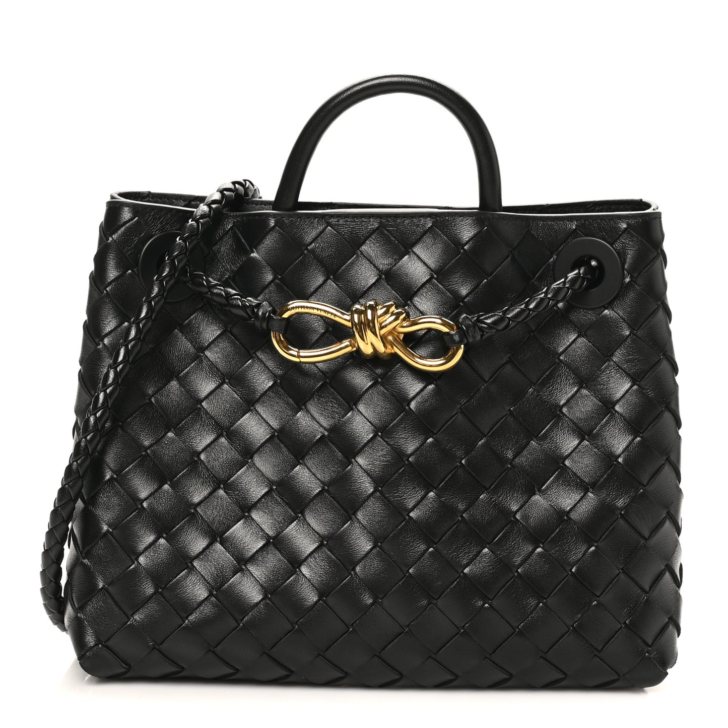 Nappa Intrecciato Small Andiamo Shoulder Bag Black