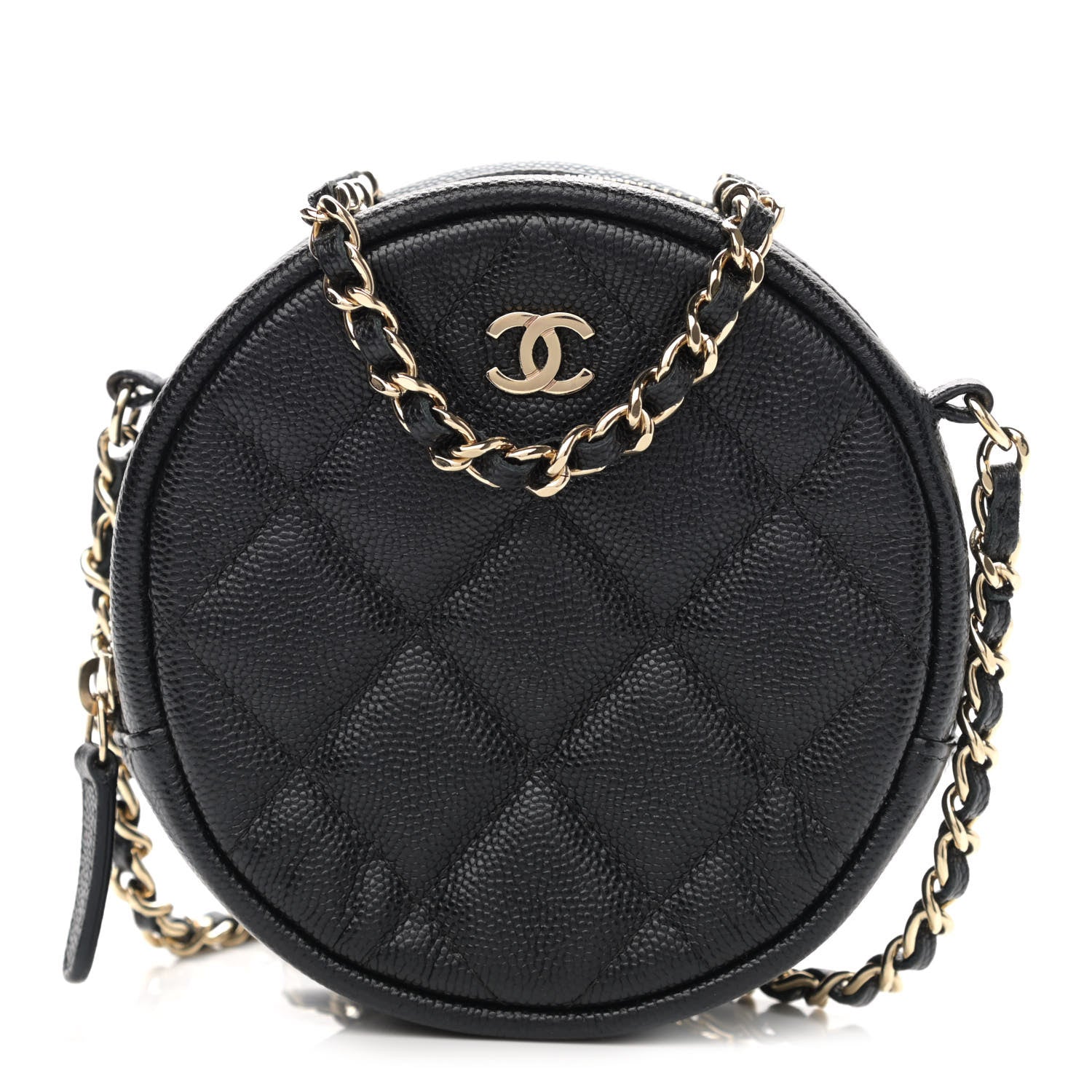 Chanel Caviar Quilted Round Clutch With Chain Black 1 of 11