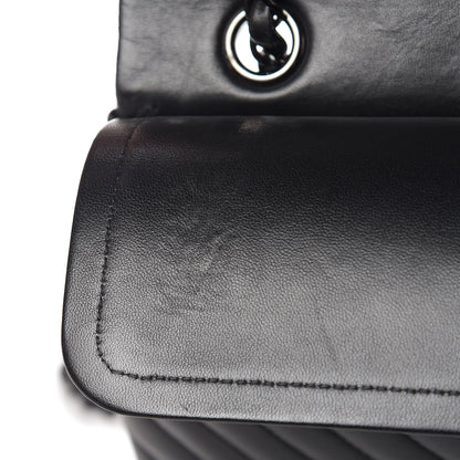 Chanel Lambskin Chevron Quilted Medium Double Flap So Black 10 of 21