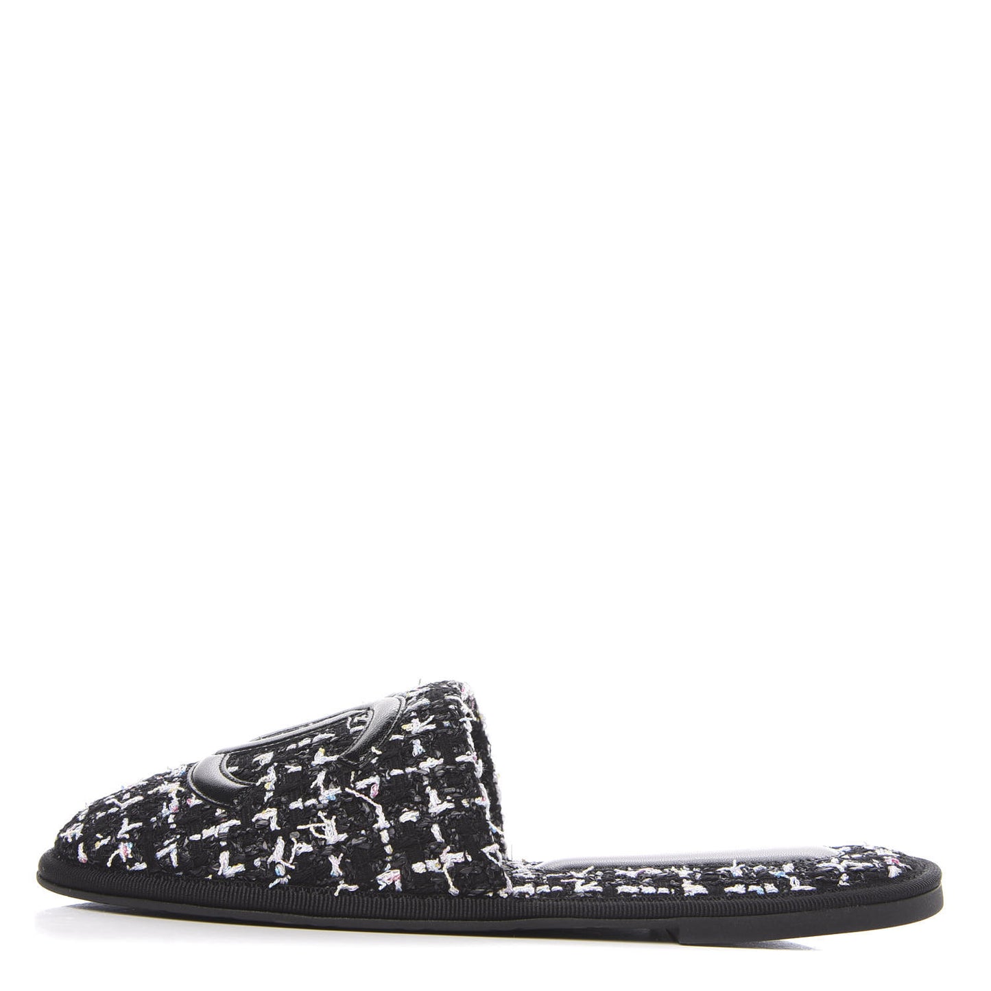 Tweed CC Flat Mules XS Black