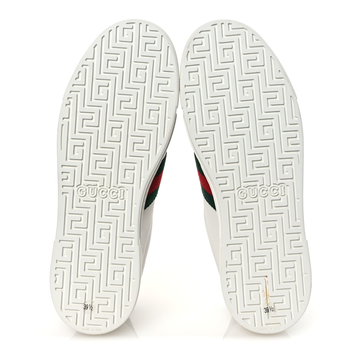 Calfskin Crocodile Web Womens Ace Sneakers 39.5 White Green