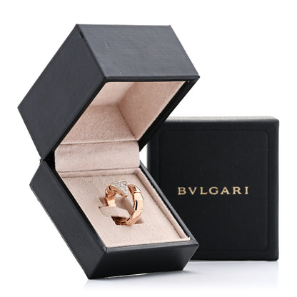 Bulgari 18K Rose Gold Diamond Serpenti Viper Ring S 5 of 5