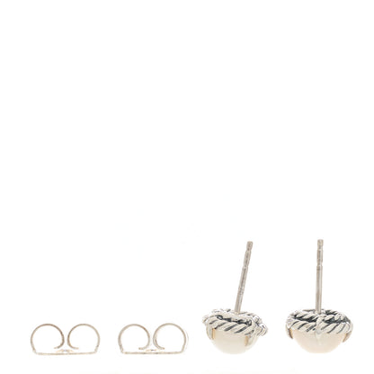 David Yurman DAVID YURMAN Sterling Silver Pearl 10mm Chatelaine Earrings 4 of 4