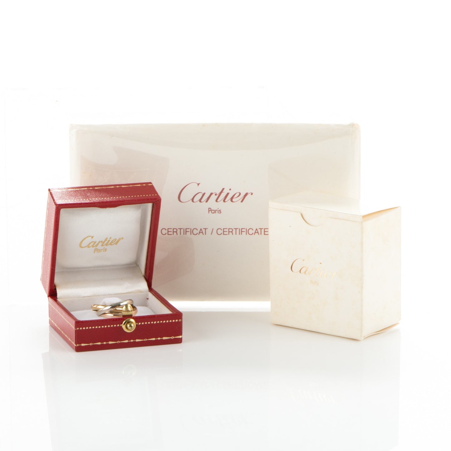 18K Pink Yellow White Gold Small Trinity Ring 48 4.5