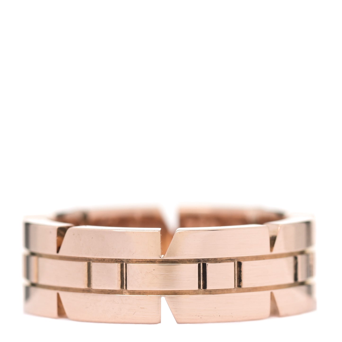 18K Pink Gold Tank Francaise Ring 49 5