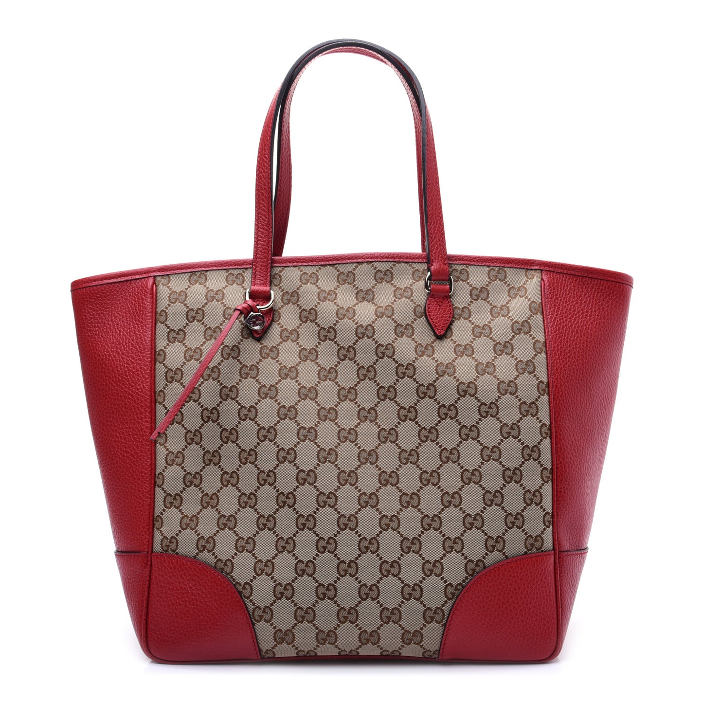 Monogram Bree Zippered Tote Beige Red
