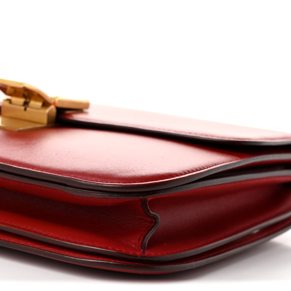 Box Calfskin Medium Classic Box Flap Bag Red