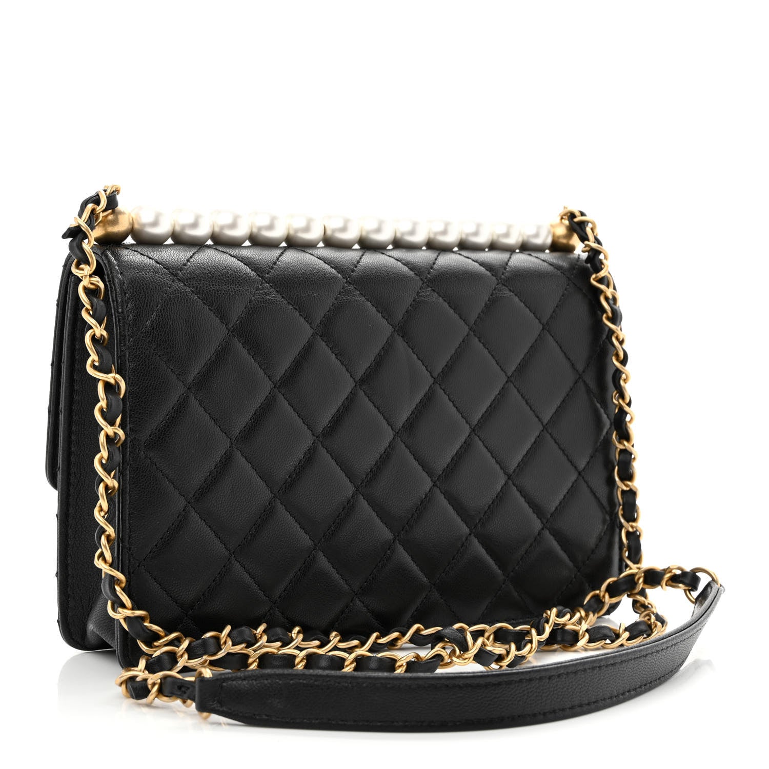 Chanel Goatskin Quilted Small Chic Pearls Flap Black 3 of 12