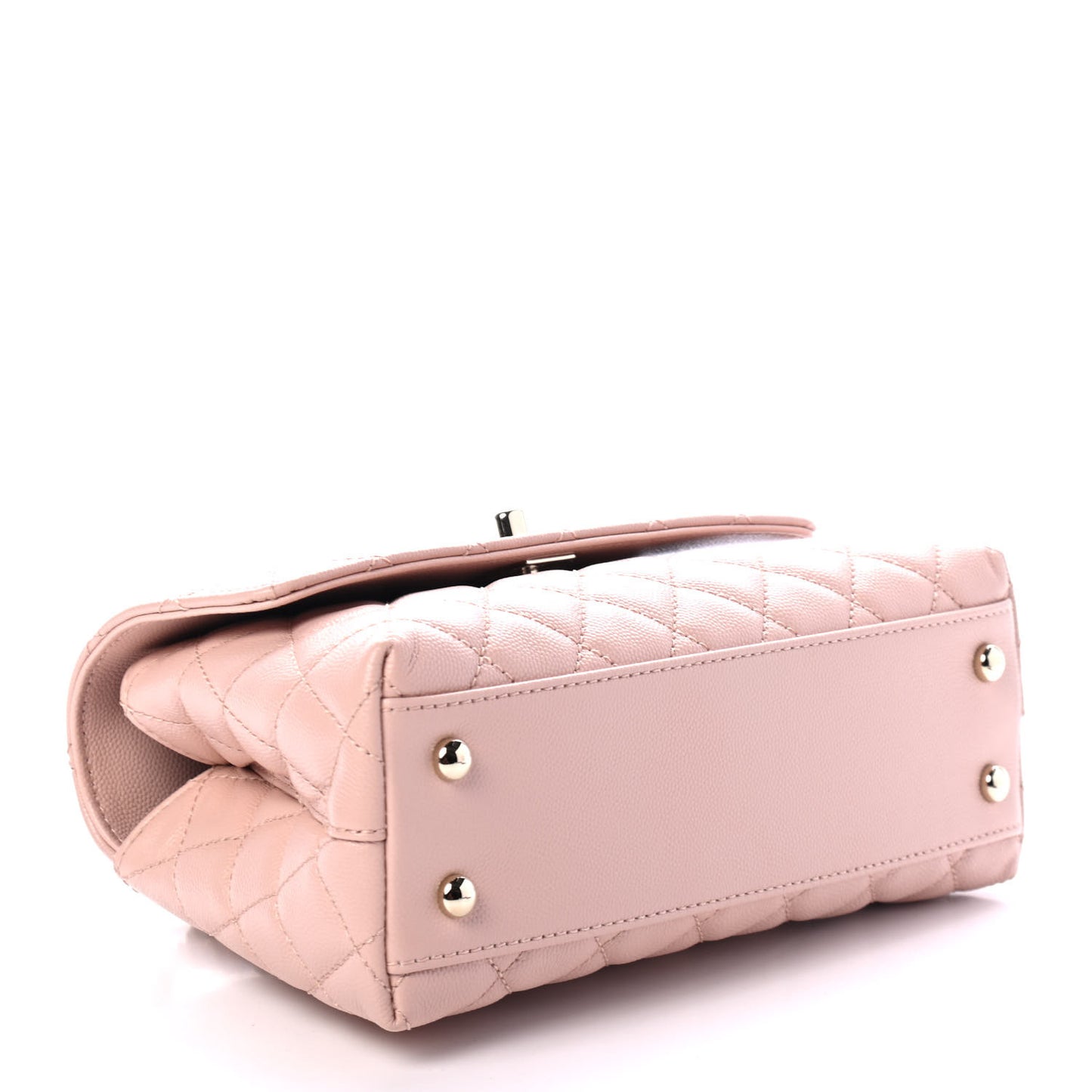 Caviar Quilted Mini Coco Handle Flap Light Pink