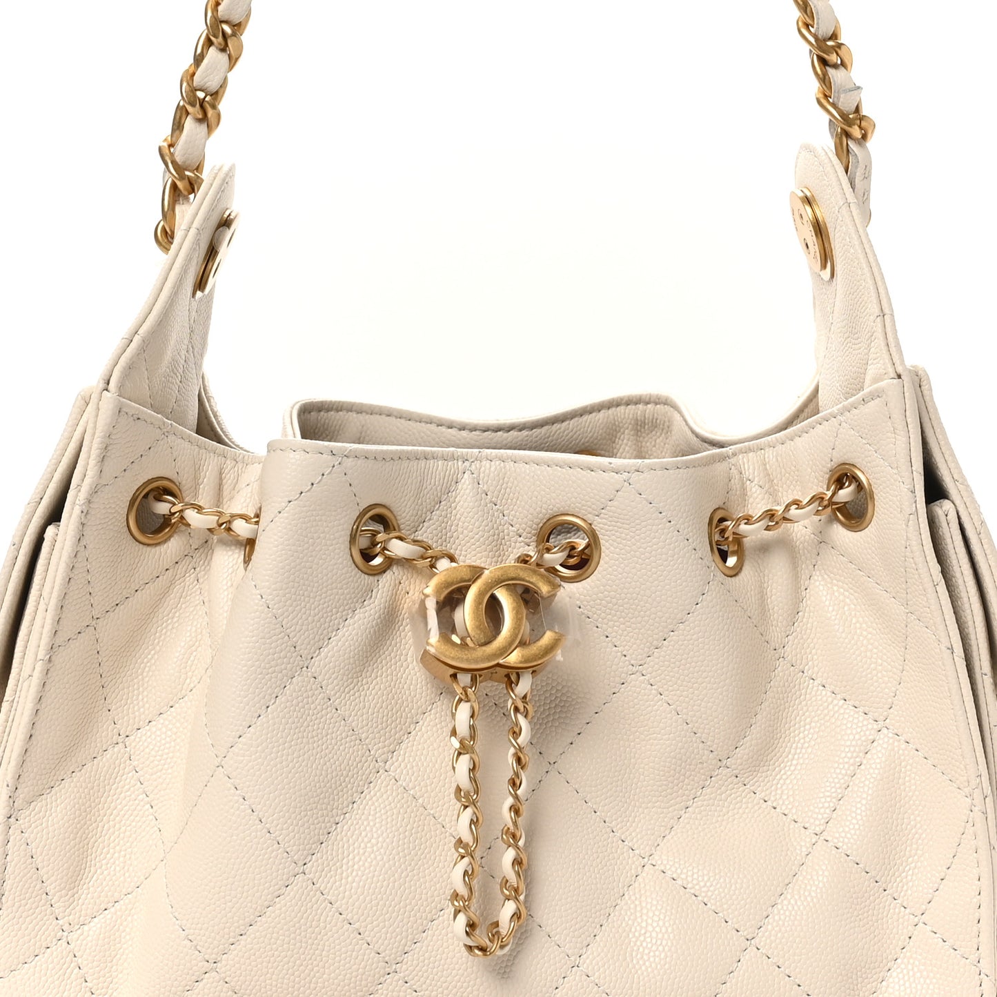 Caviar Quilted Mini Chanel 25 Handbag White