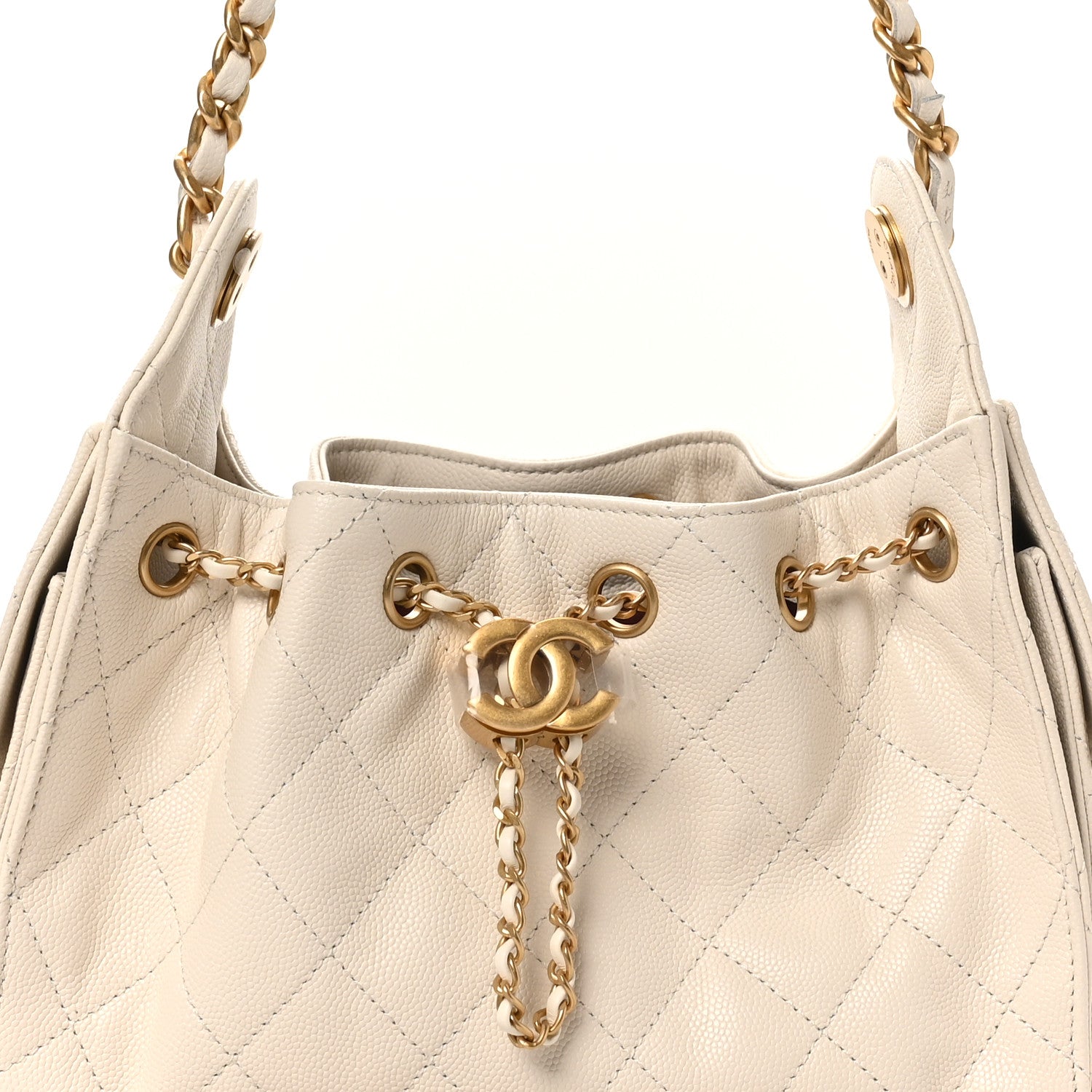 Chanel Caviar Quilted Mini Chanel 25 Handbag White 8 of 11