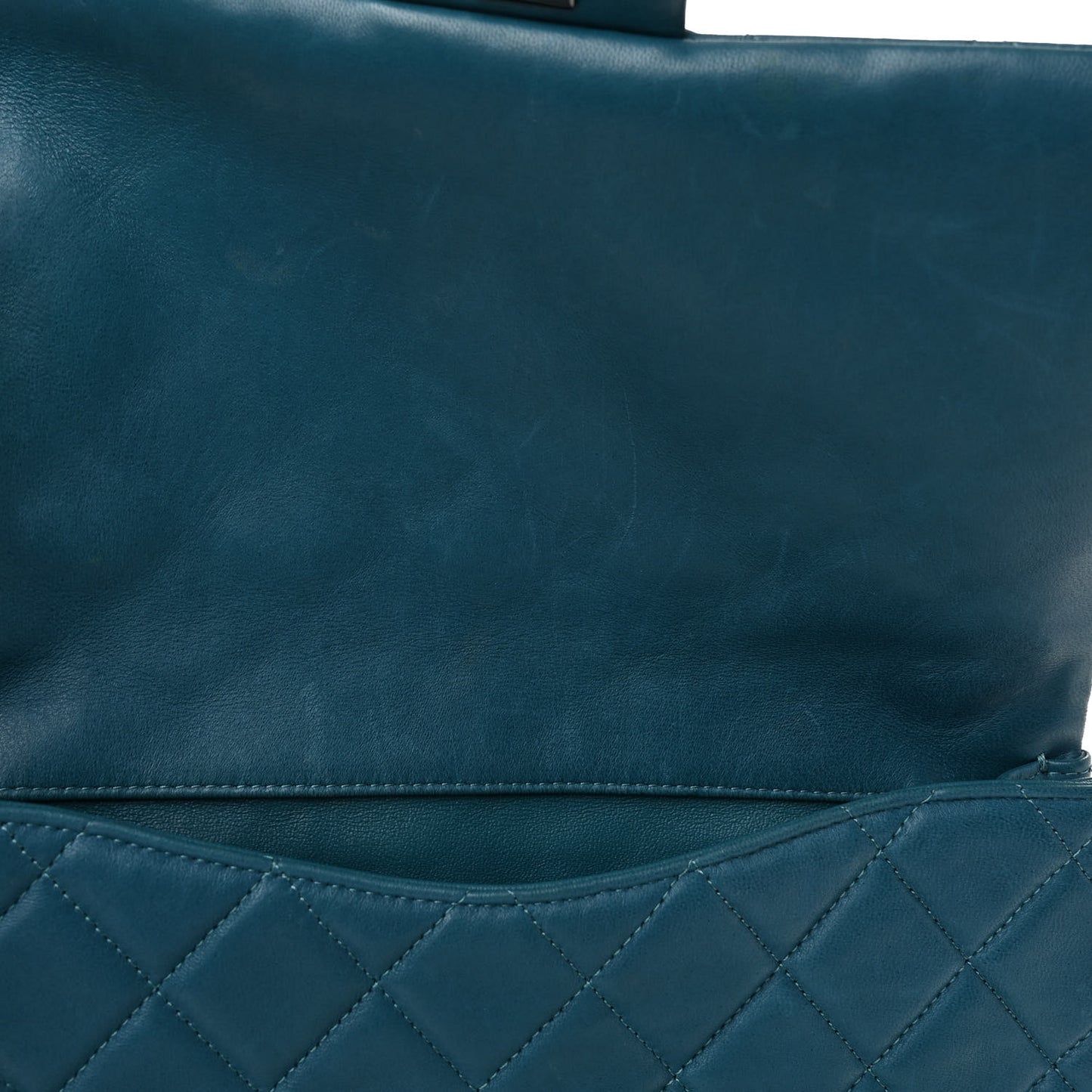 Lambskin Quilted Clutch with Chain Flap Turquoise