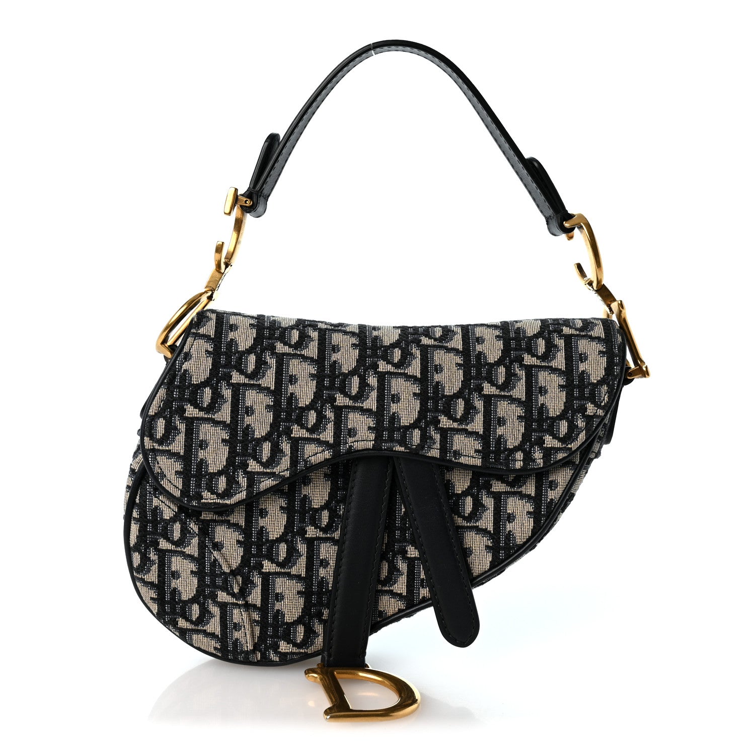 Christian Dior Oblique Mini Saddle Bag With Strap Blue 1 of 10