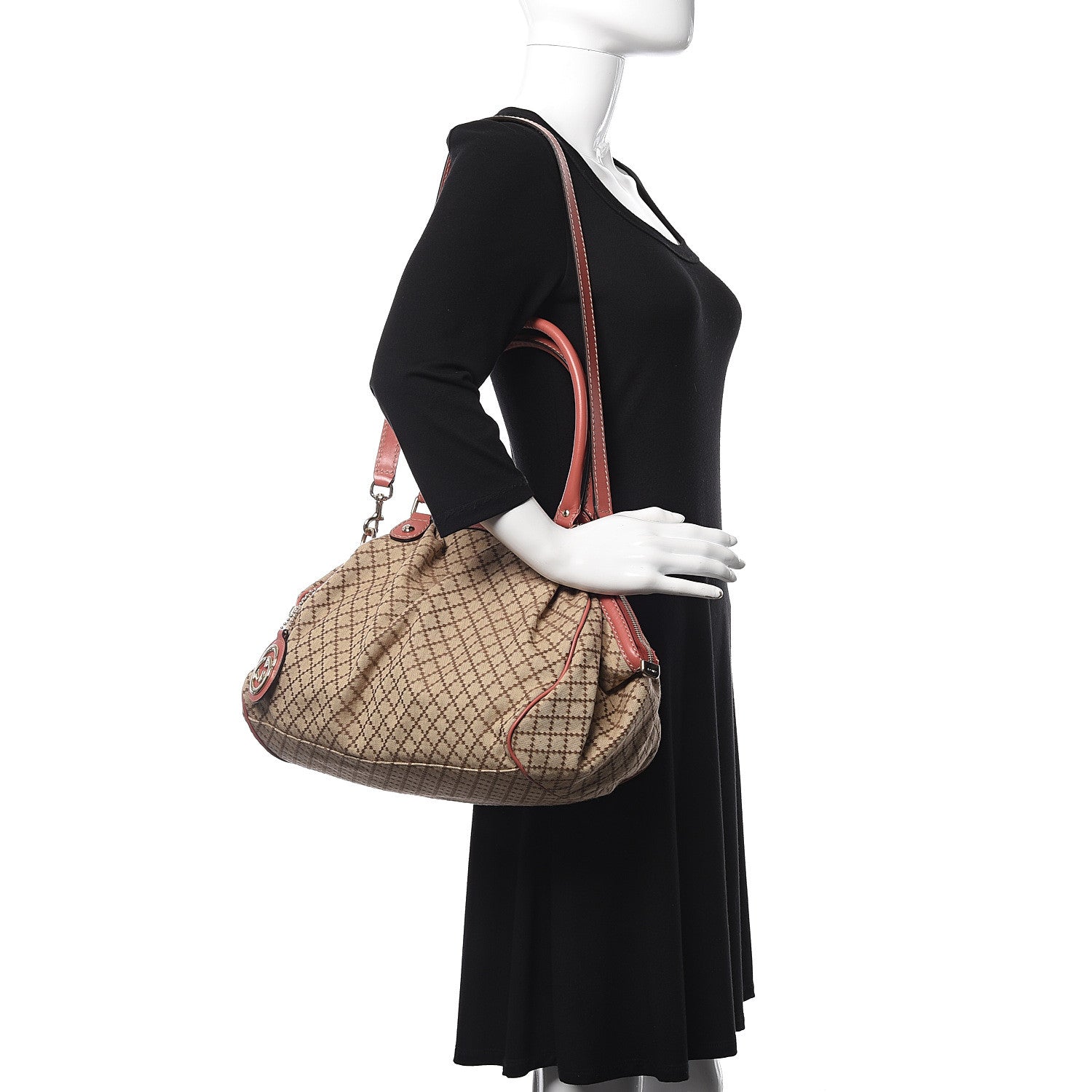 Gucci Diamante Medium Sukey Boston Interlocking G Charm Bag Pink 2 of 13