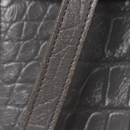 Saint Laurent Calfskin Crocodile Embossed Small Sac de Jour Fog 18 of 19