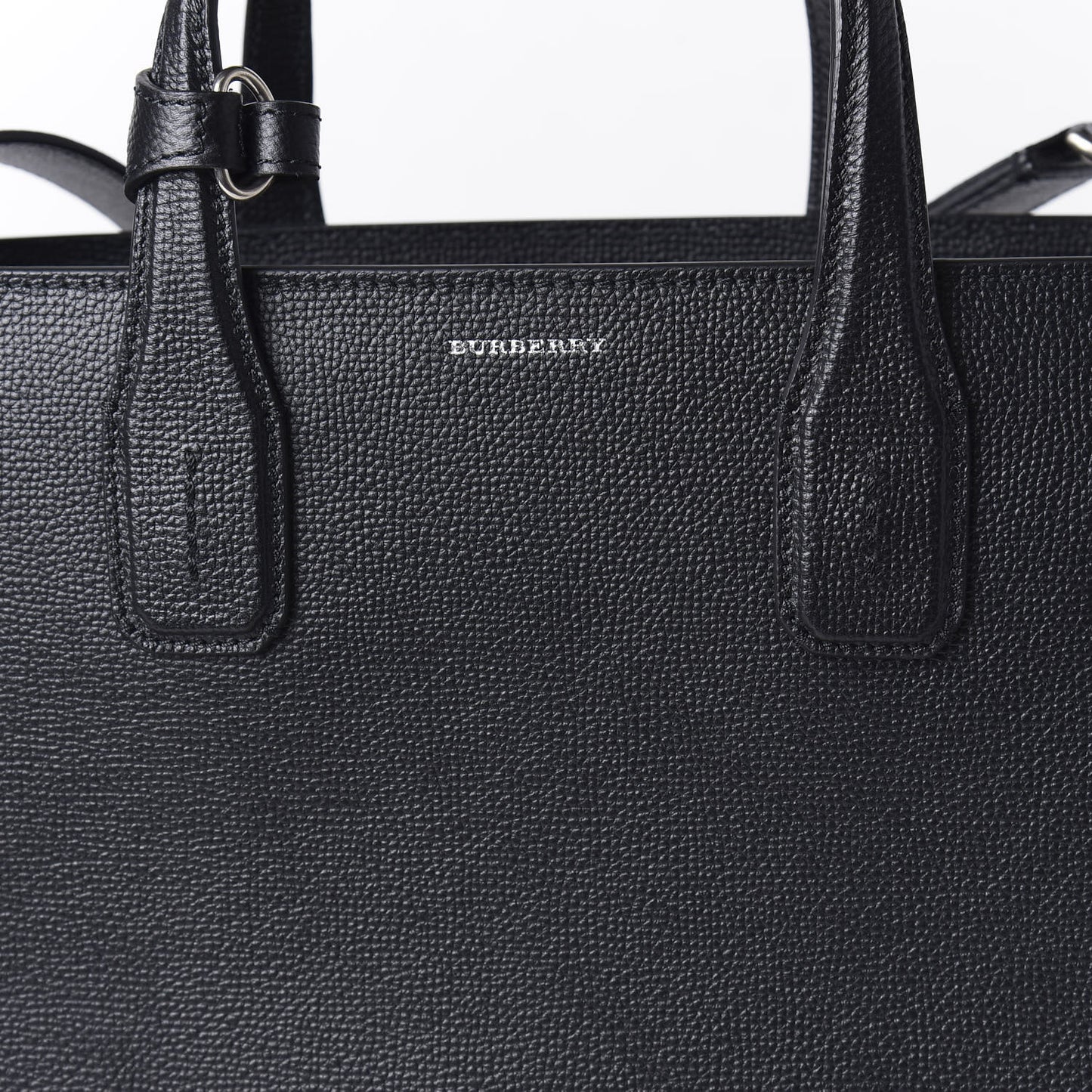 Grainy Calfskin House Check Medium Banner Tote Black