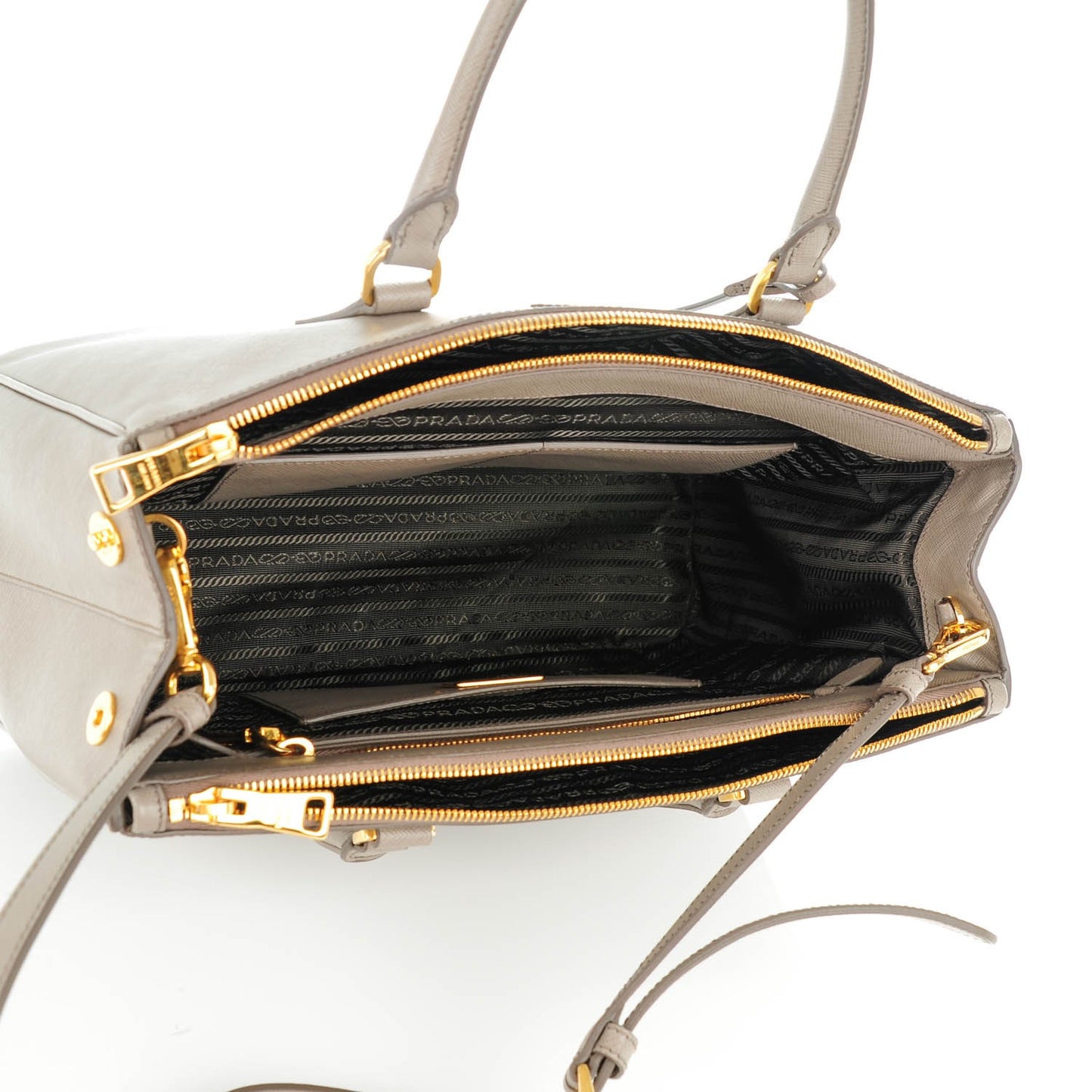 Saffiano Medium Galleria Double Zip Tote Argilla