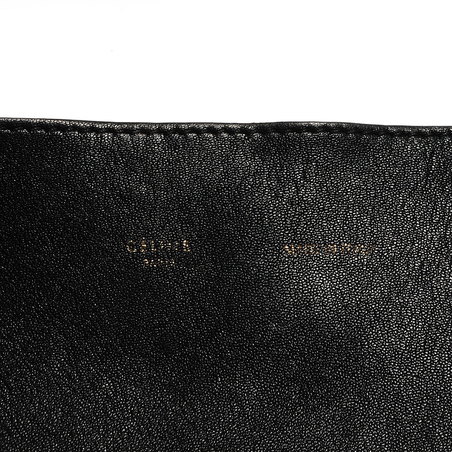Leather Horizontal Zipper Gusset Cabas Black