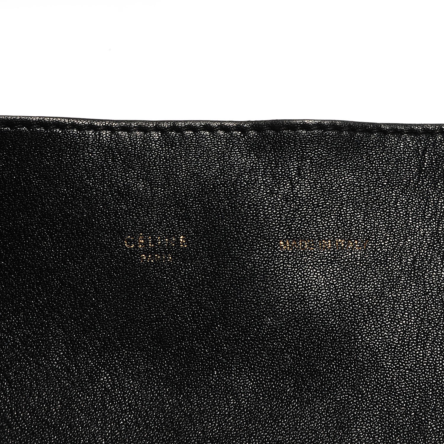 Celine Leather Horizontal Zipper Gusset Cabas Black 7 of 12