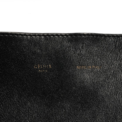 Celine Leather Horizontal Zipper Gusset Cabas Black 7 of 12