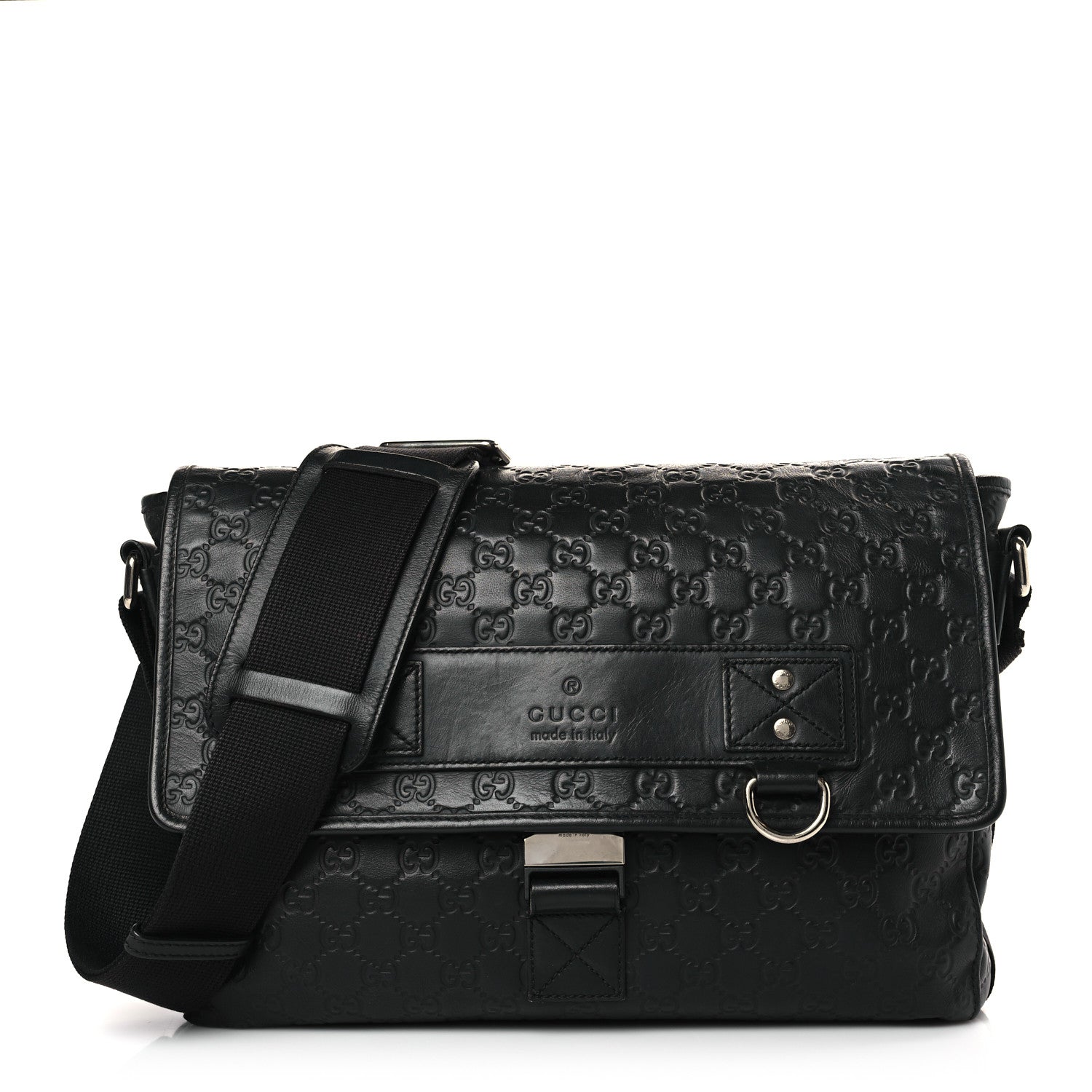 Gucci Rubber Guccissima Medium Messenger Bag Black 1 of 9