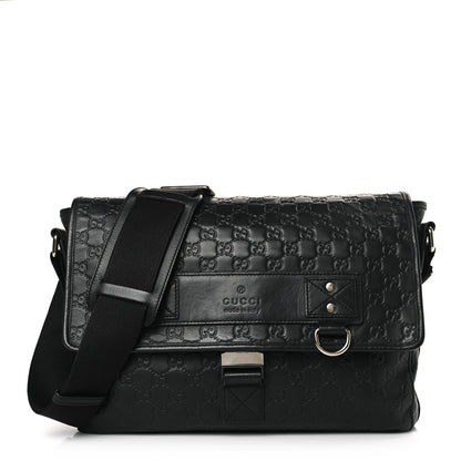 Gucci Rubber Guccissima Medium Messenger Bag Black 1 of 9