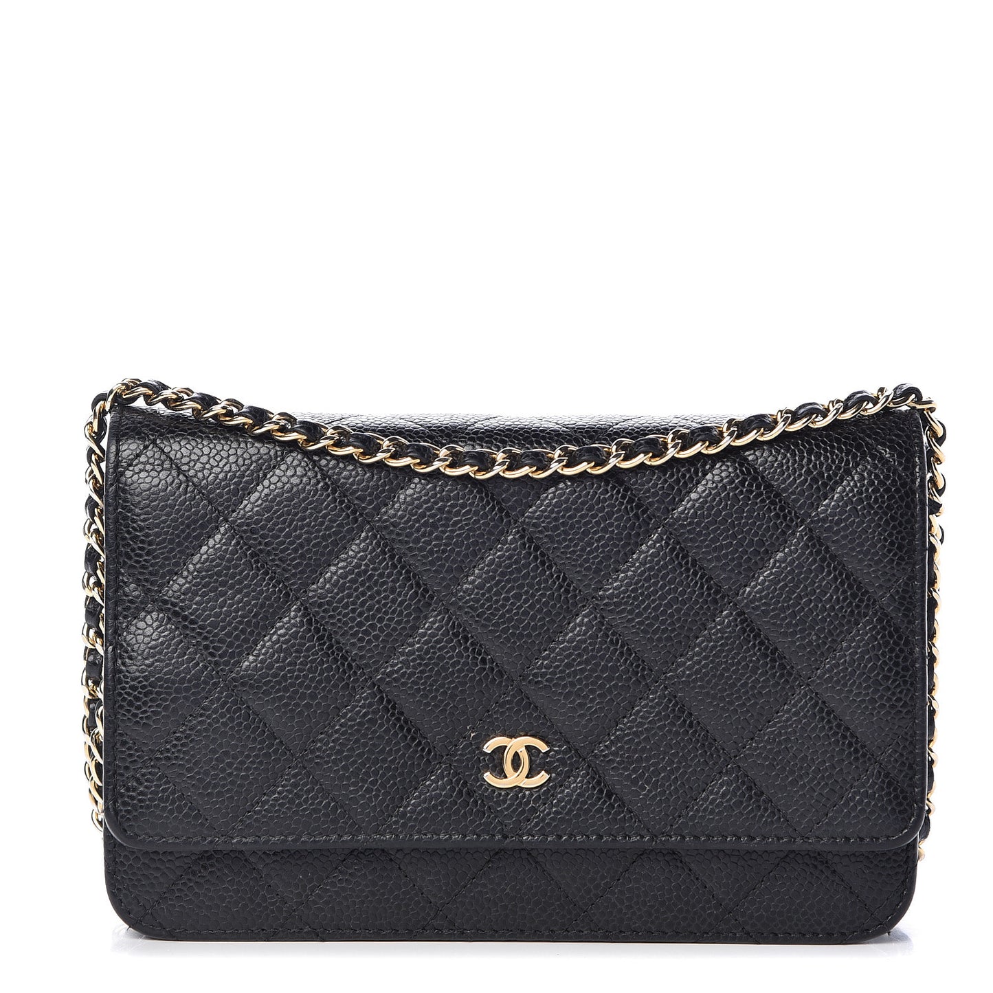 Caviar Quilted Wallet On Chain WOC Black