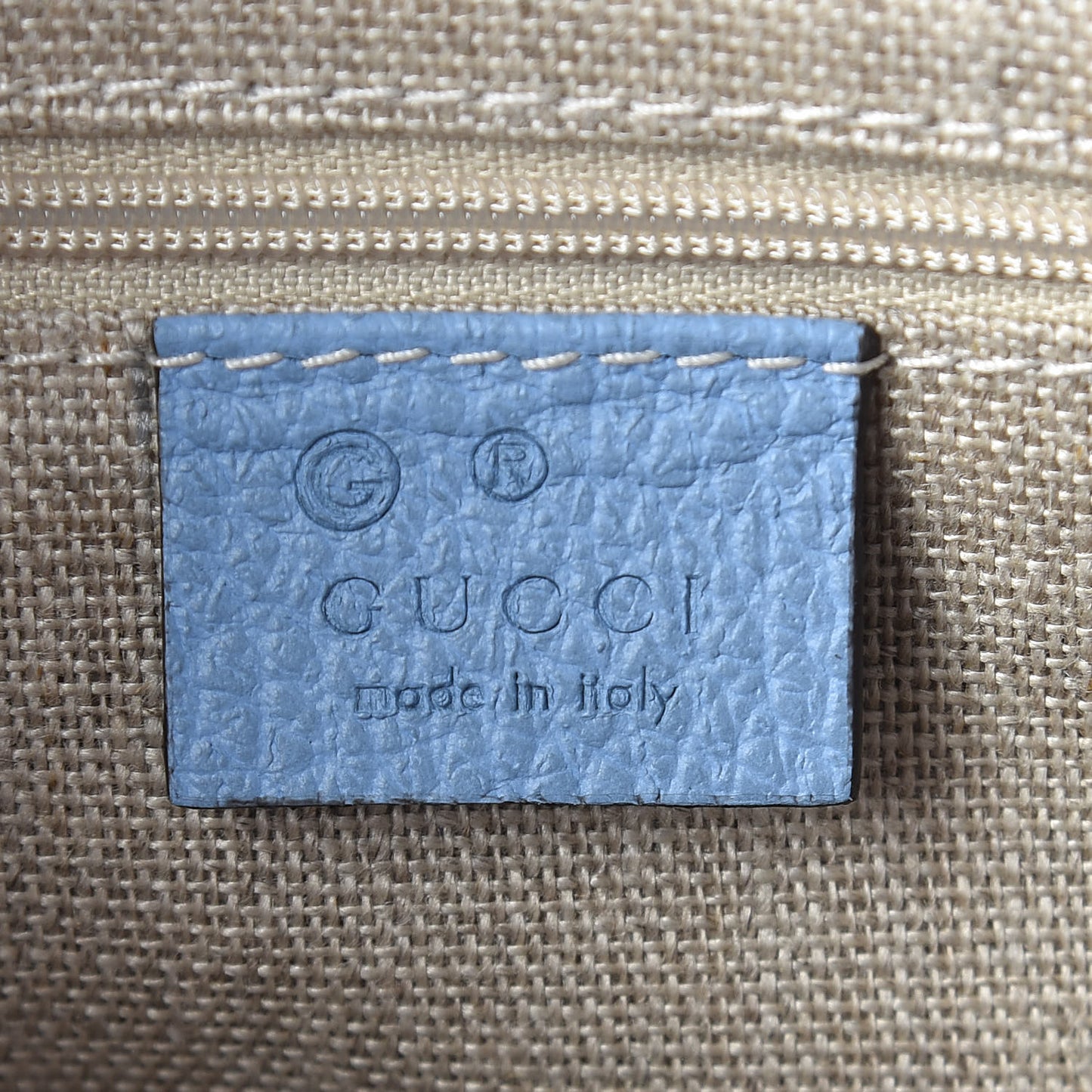 Dollar Calfskin GG Charm Satchel Mineral Blue