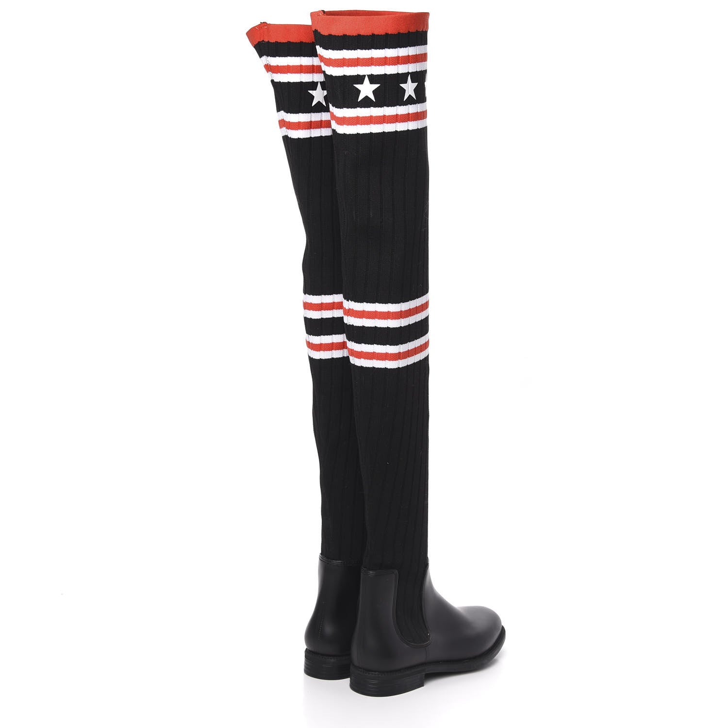Givenchy Knit Rubber Storm Over The Knee Boots 37 Black 4 of 7