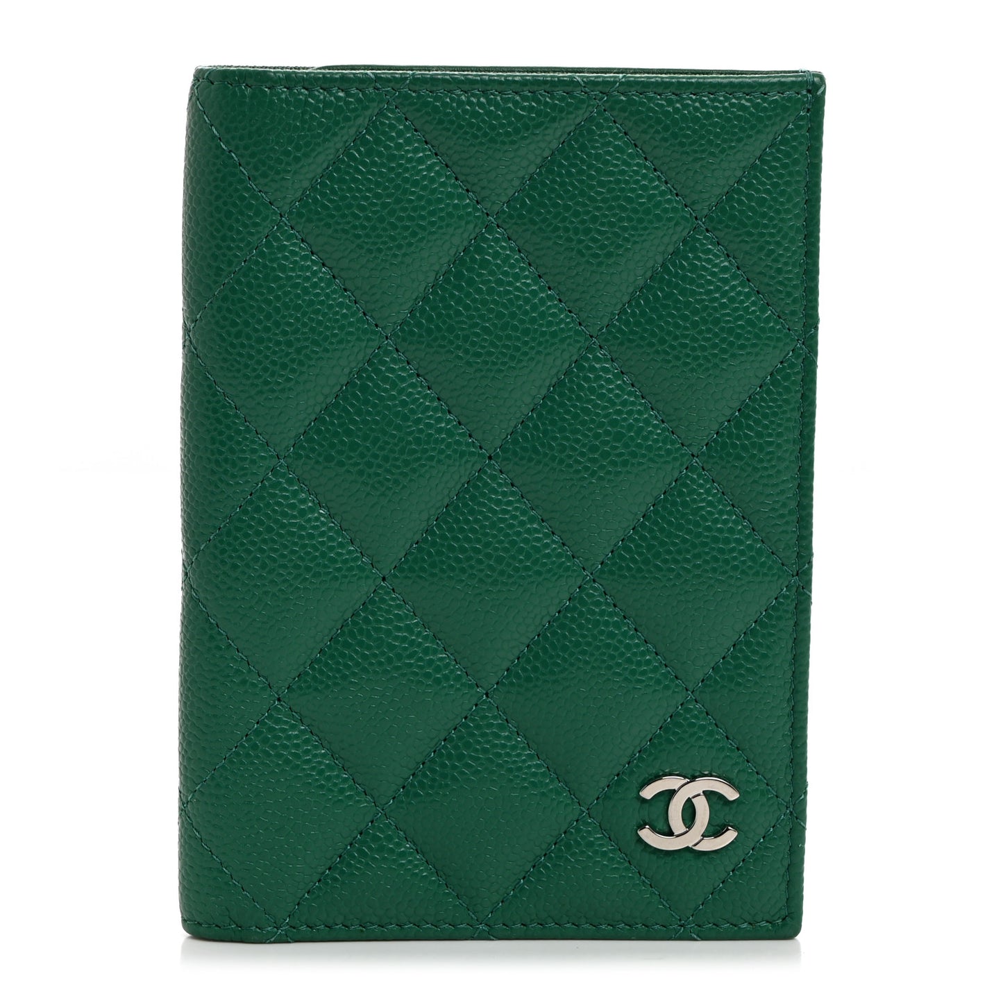 Caviar Quilted Passport Holder Green