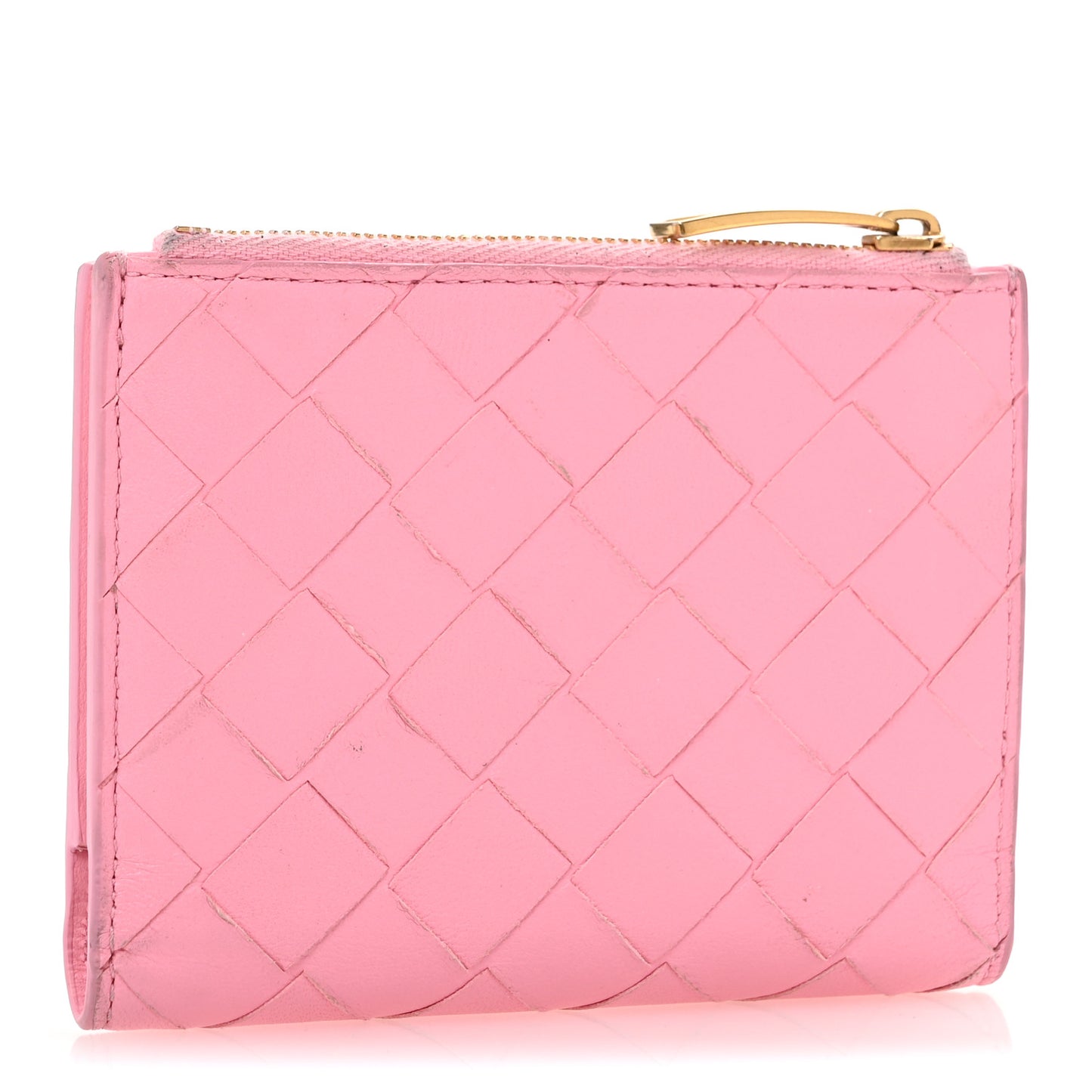 Nappa Intrecciato Bifold Zip Wallet Ribbon