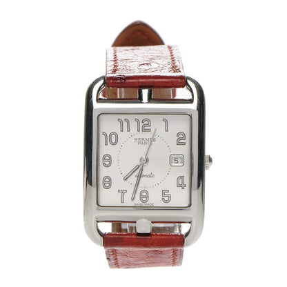 Hermes Stainless Steel Ostrich 29mm Cape Cod Quartz Watch Rouge 1 of 9