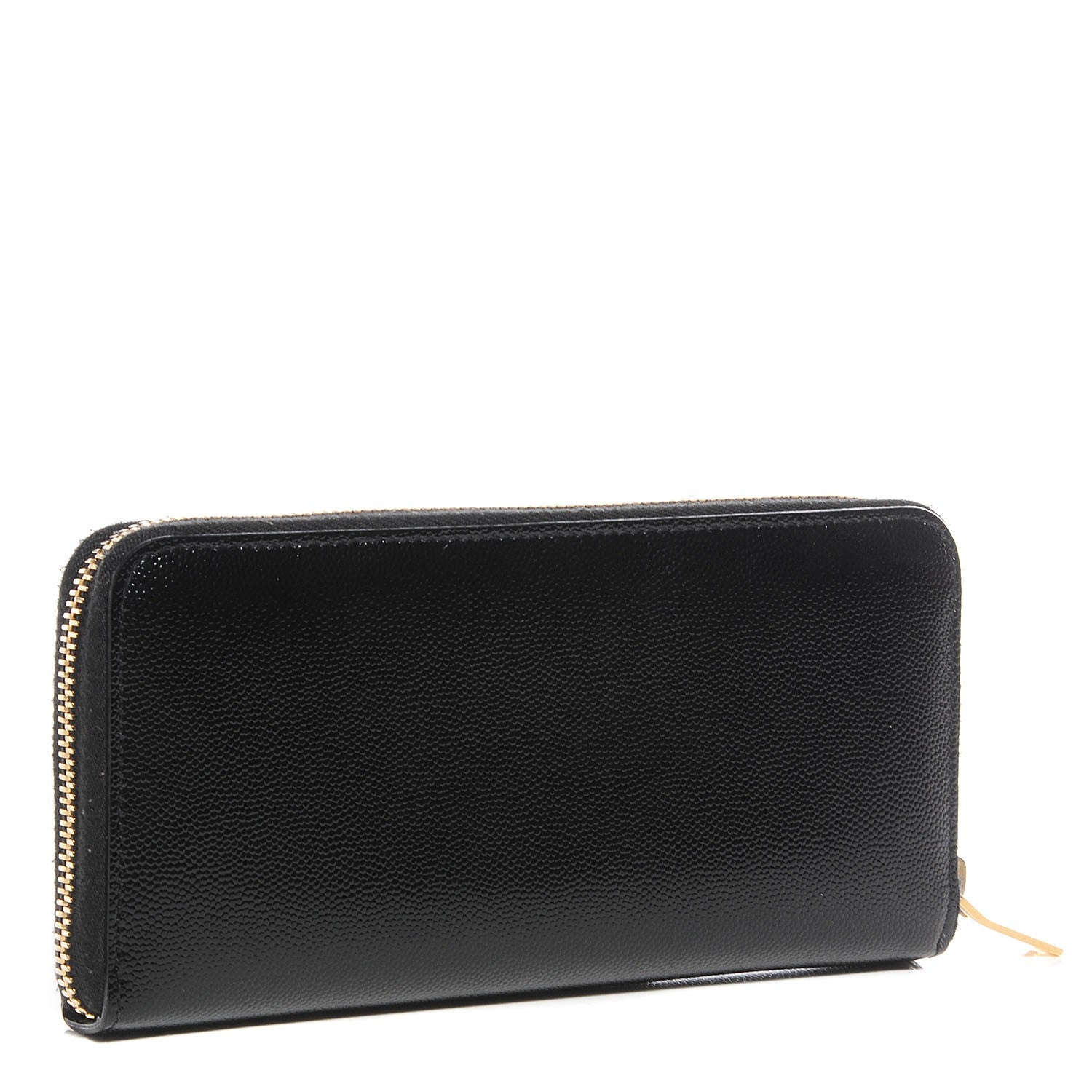 Saint Laurent Patent Grain De Poudre Classic Letters Zip Around Wallet Black 4 of 8