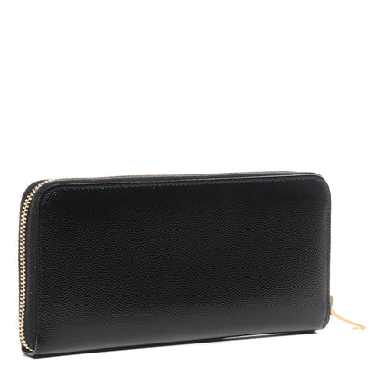 Saint Laurent Patent Grain De Poudre Classic Letters Zip Around Wallet Black 4 of 8