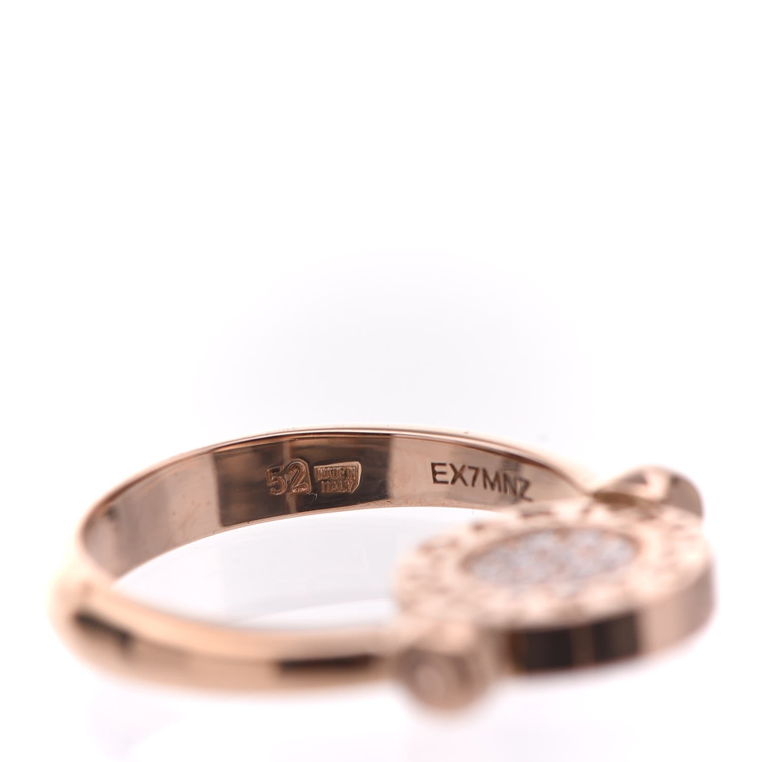 Bulgari BVLGARI 18K Rose Gold Diamond Mother of Pearl Bvlgari Bvlgari Ring 46.5 5 6 of 9