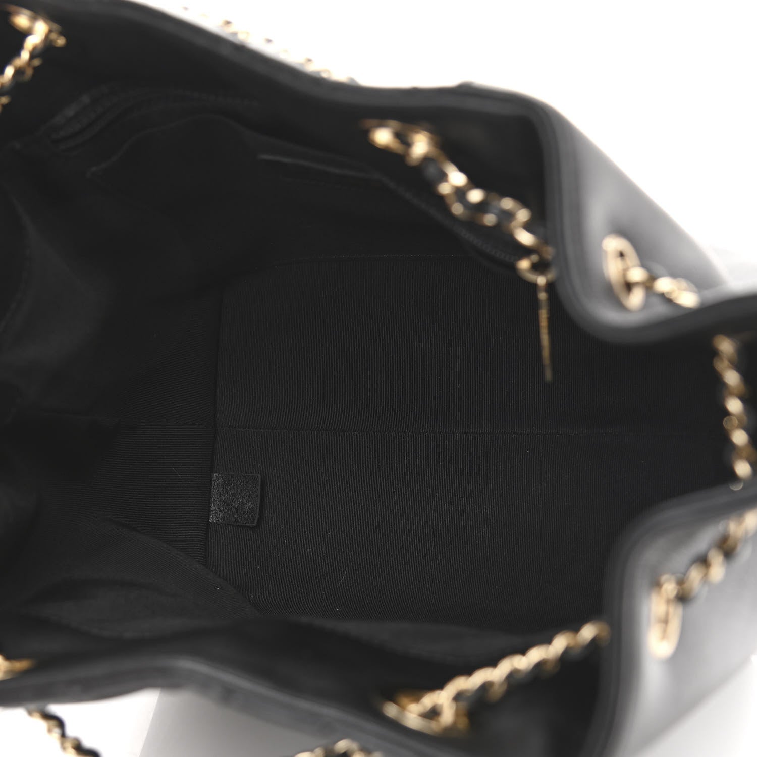 Chanel Calfskin Quilted Daily Chevron Drawstring Bag Black 5 of 10