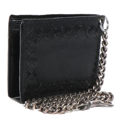 Bottega Veneta Goatskin Intrecciato Wallet With Chain Nero Black 4 of 18