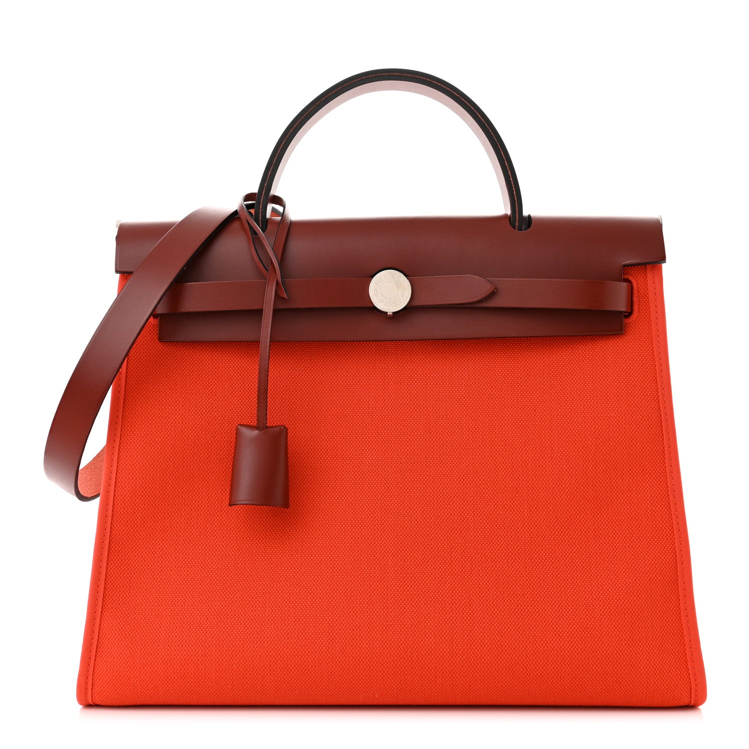 Hermes Vache Hunter Toile Herbag Zip 31 Capucine 3 of 12